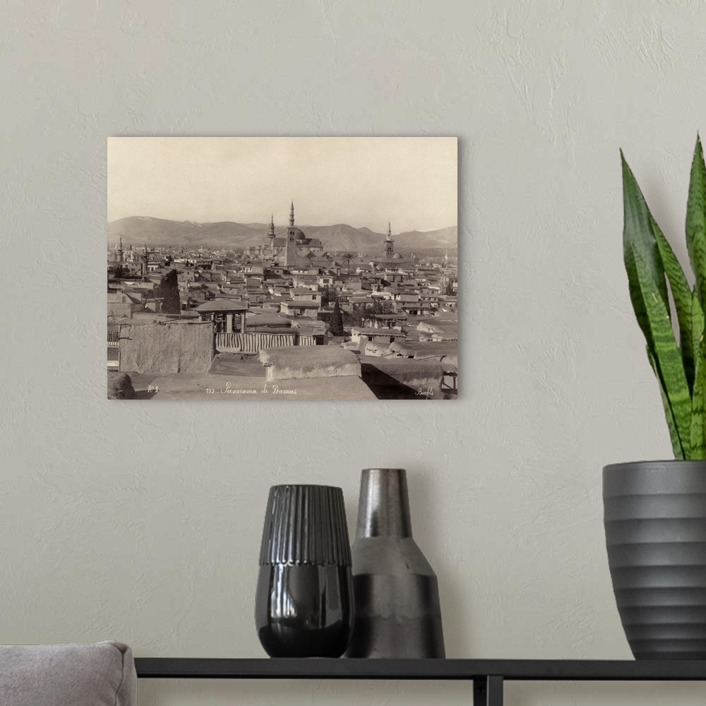 A modern room featuring Syria, Damascus, C1880. View Of Damascus, Syria. Photograph, C1880.