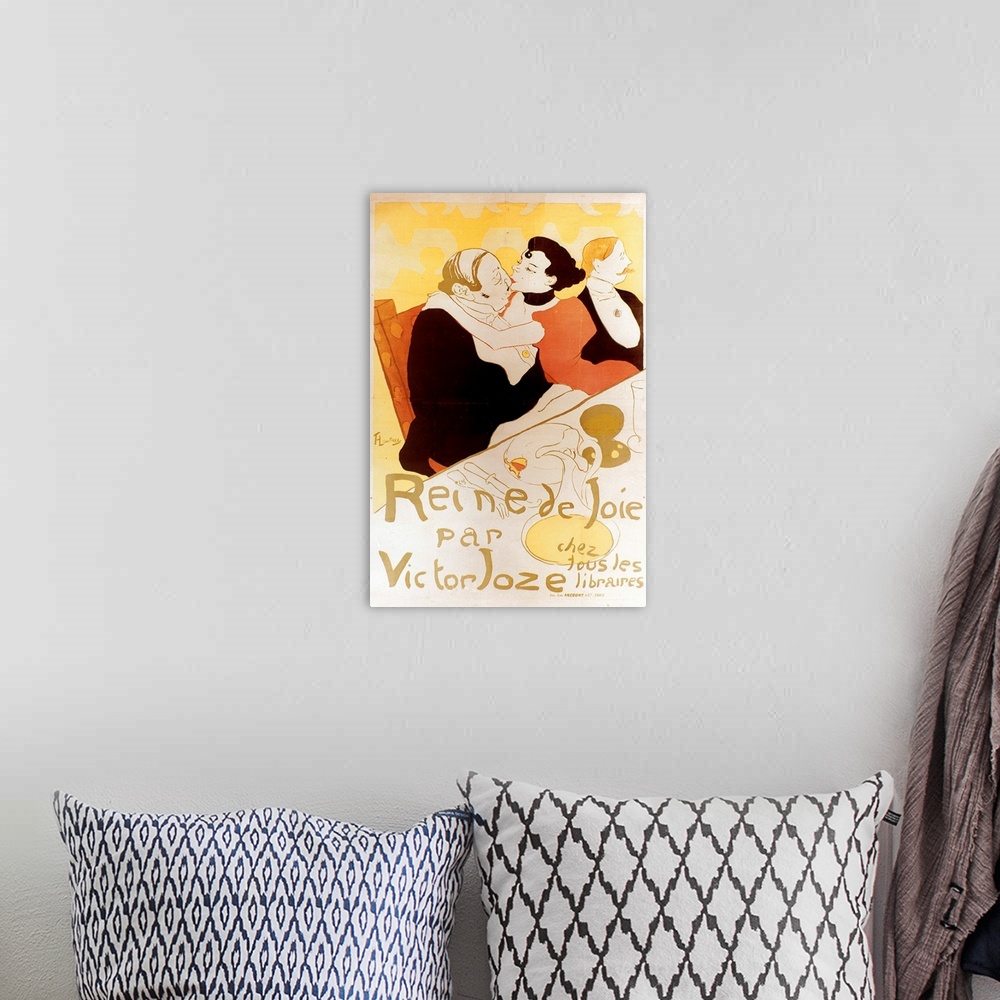 A bohemian room featuring Reine de Joie. Lithograph poster.