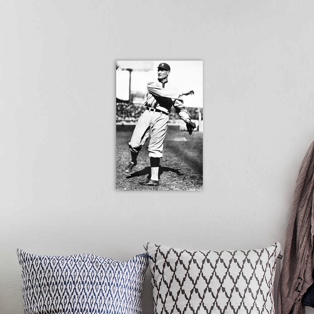 A bohemian room featuring American professional baseball player. Pitching in 1925.