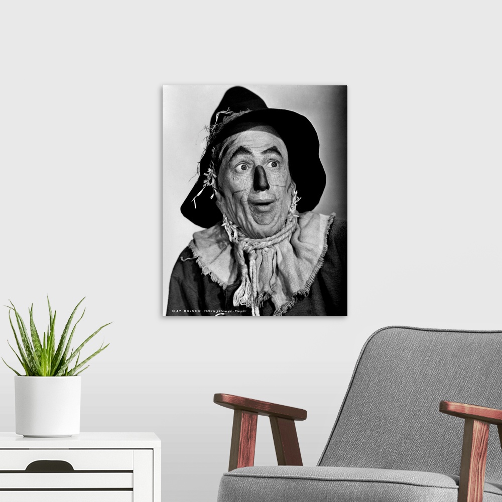 A modern room featuring Ray Bolger as the Scarecrow in the 1939 MGM production of 'The Wizard of Oz.'