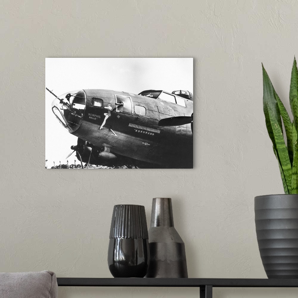 A modern room featuring The B-17 'Memphis Belle', one of the most famous bombers of WWII.