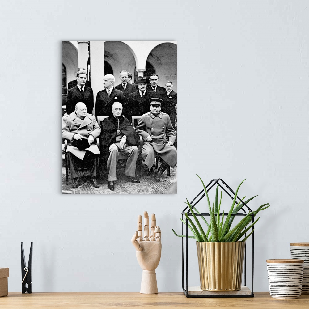 A bohemian room featuring Winston Churchill, Franklin D. Roosevelt and Joseph Stalin at the Yalta Conference at Livadia Pal...