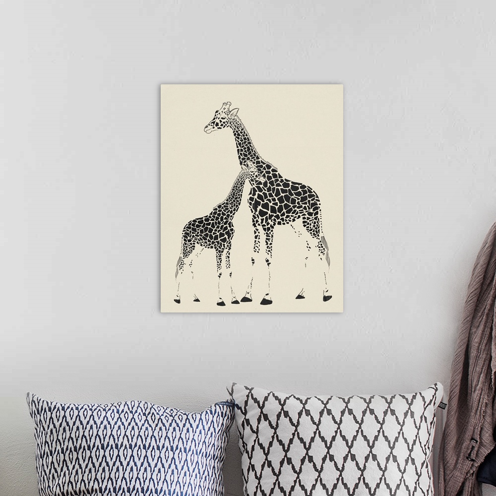 A bohemian room featuring Giraffes