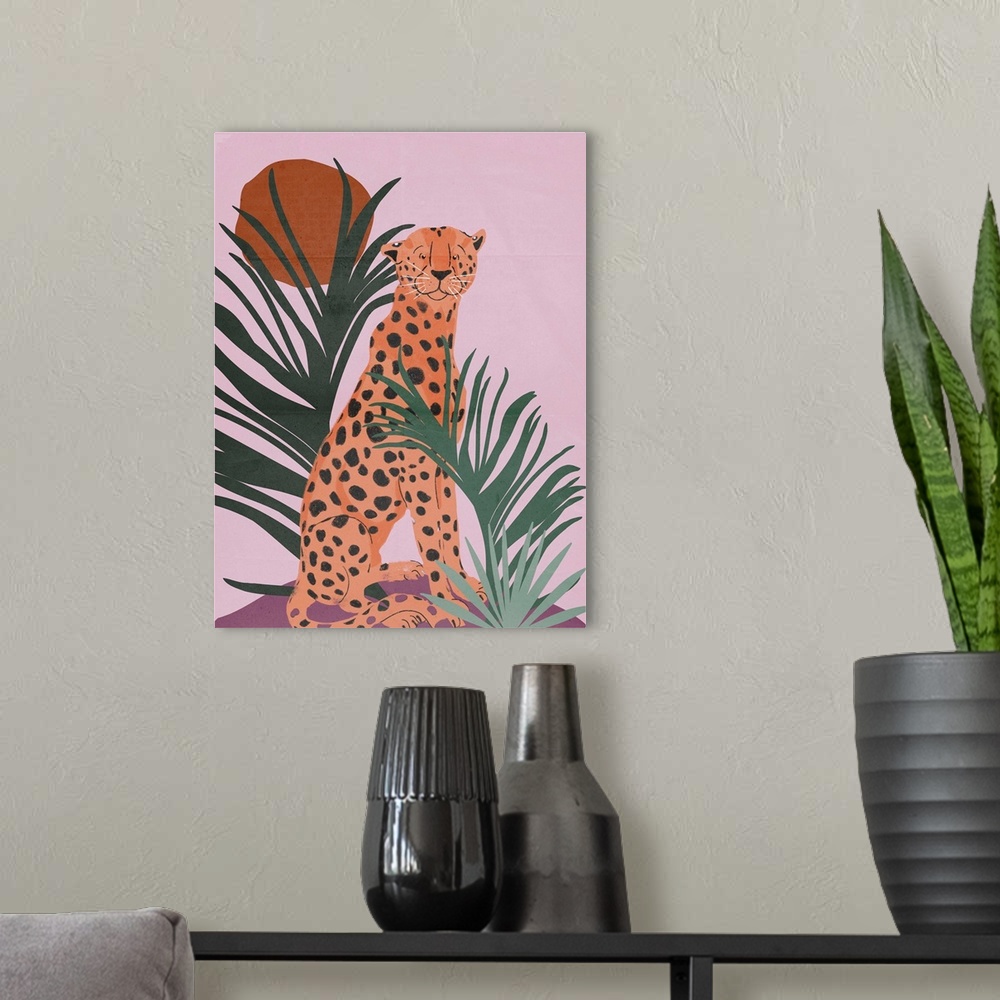 A modern room featuring Orange Leopard