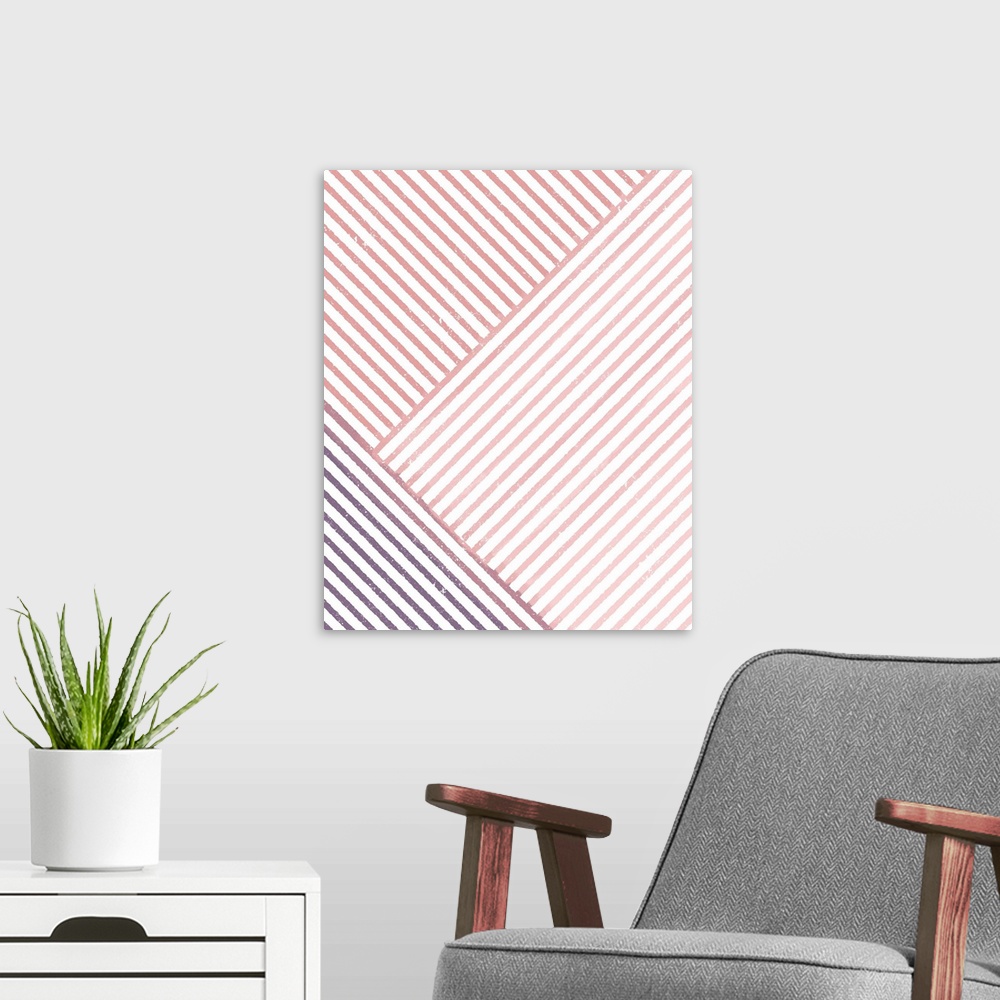 A modern room featuring Pink Stripe I