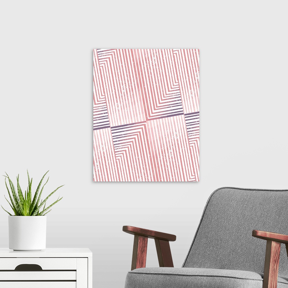 A modern room featuring Pink Stripe II