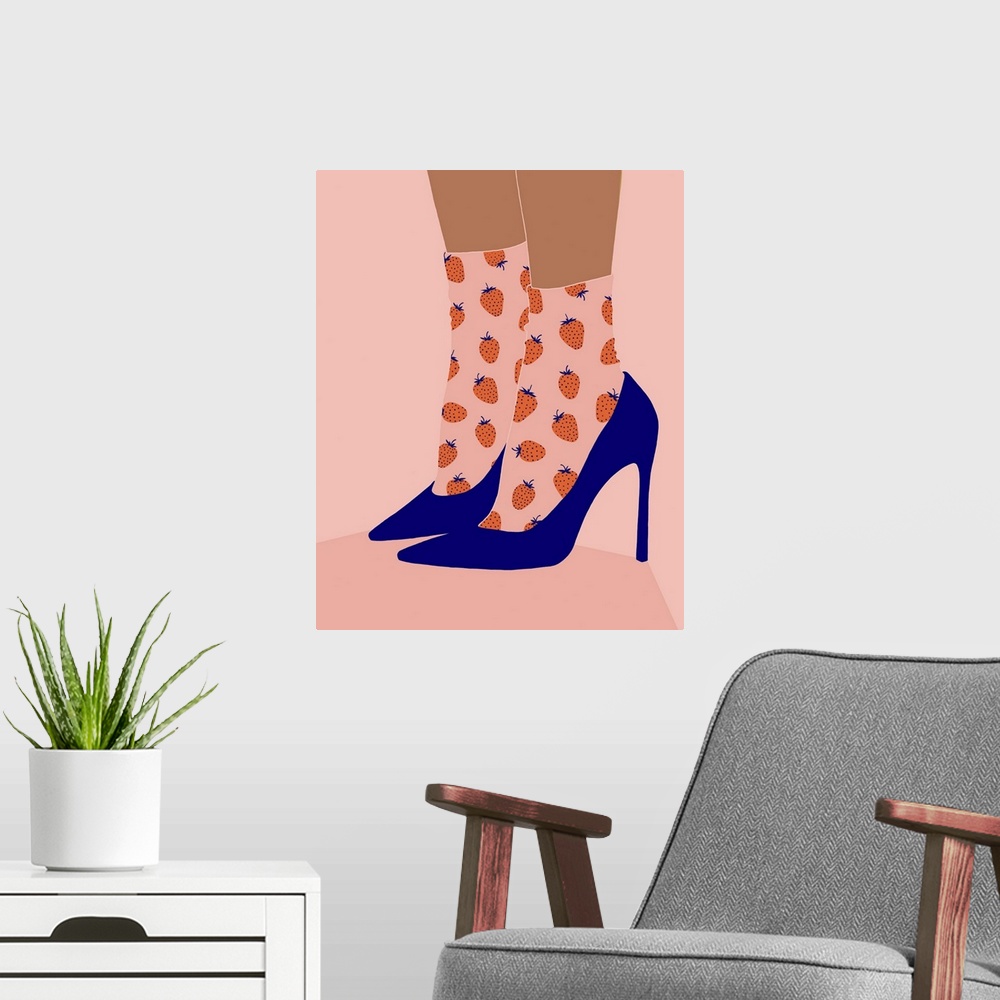 A modern room featuring Strawberry Socks