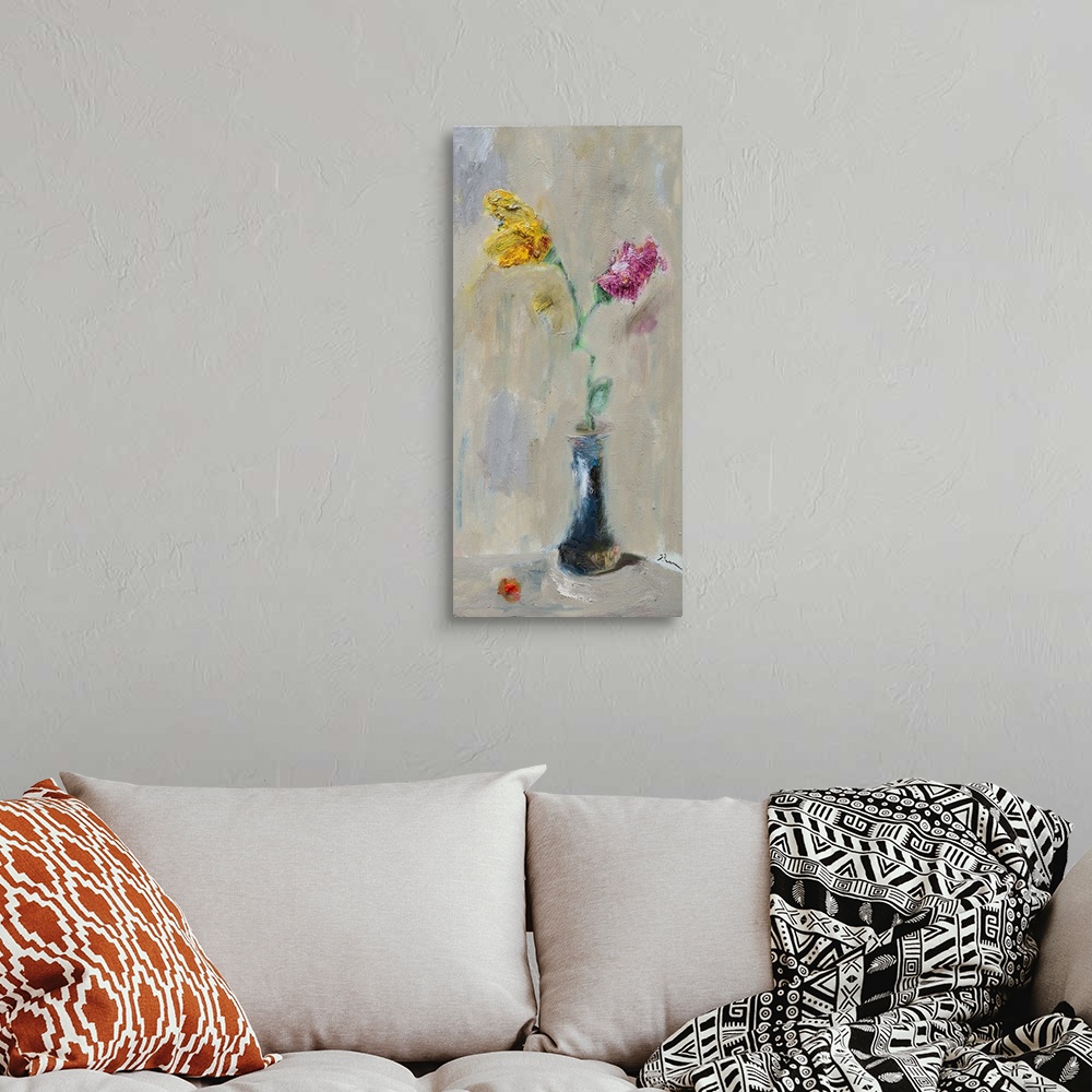 A bohemian room featuring 2 Flowers 1 Vase