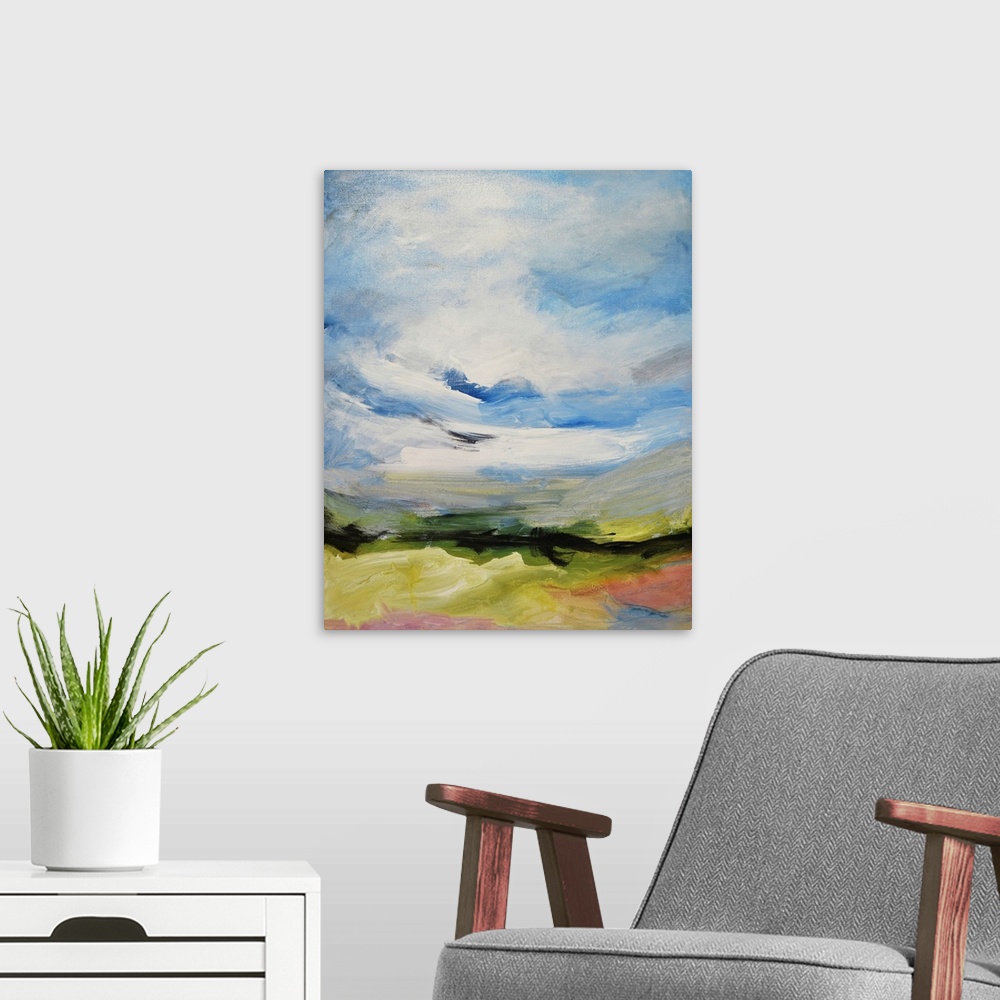A modern room featuring Around The Clouds IV