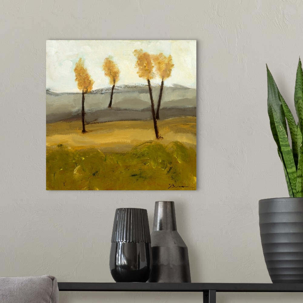 A modern room featuring Autumn Tree IV