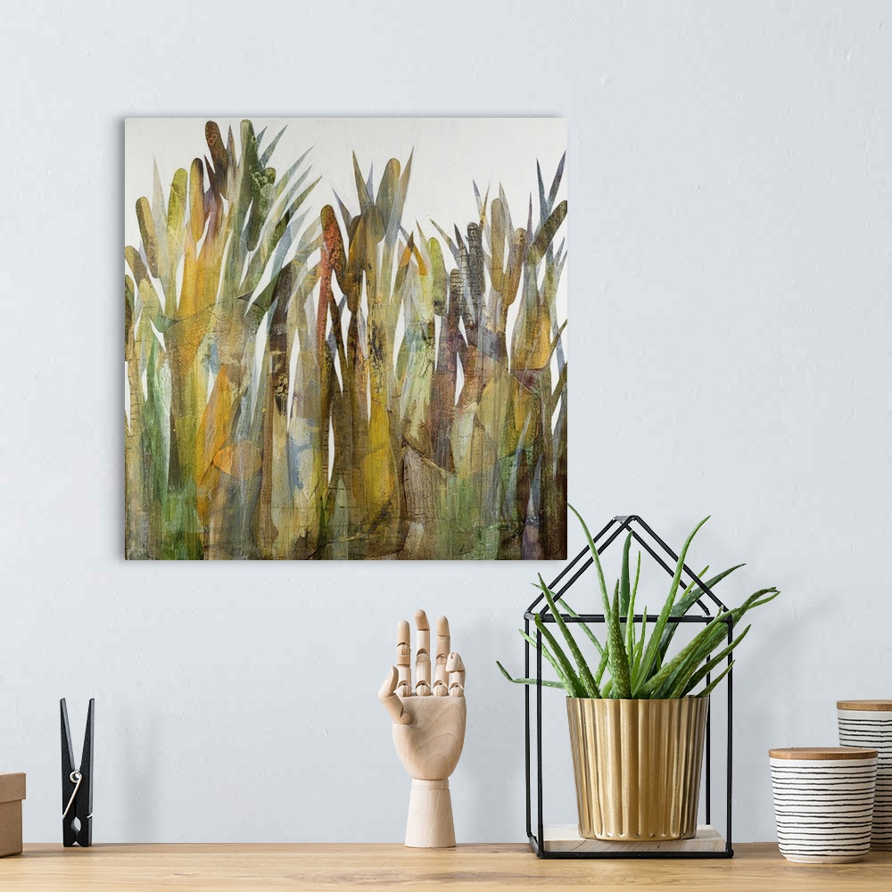 A bohemian room featuring Cattails