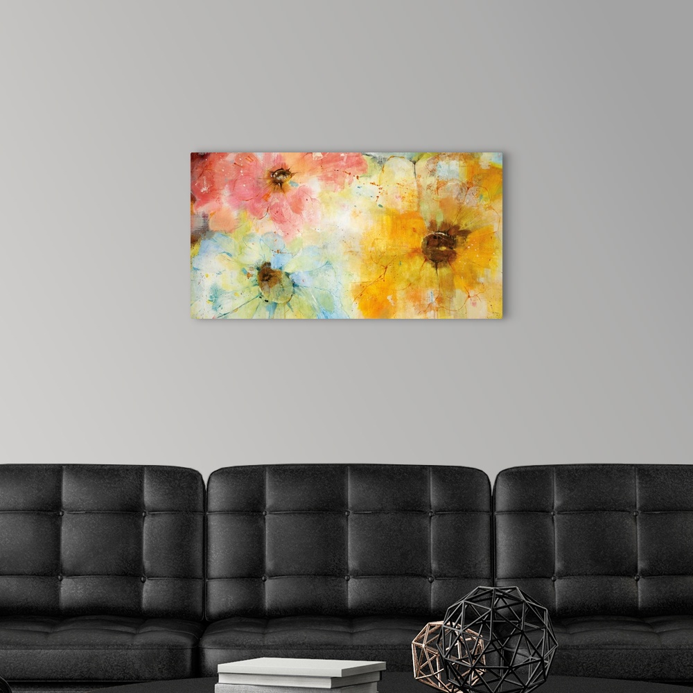 A modern room featuring Flower Abstract