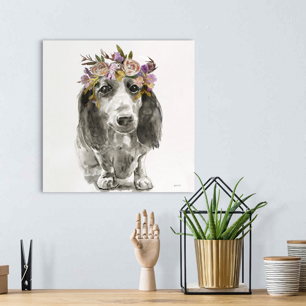 A bohemian room featuring Flowered Pup III