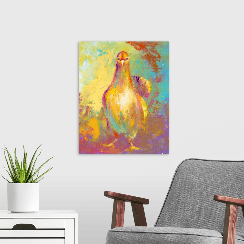 A modern room featuring Funky Chicken II