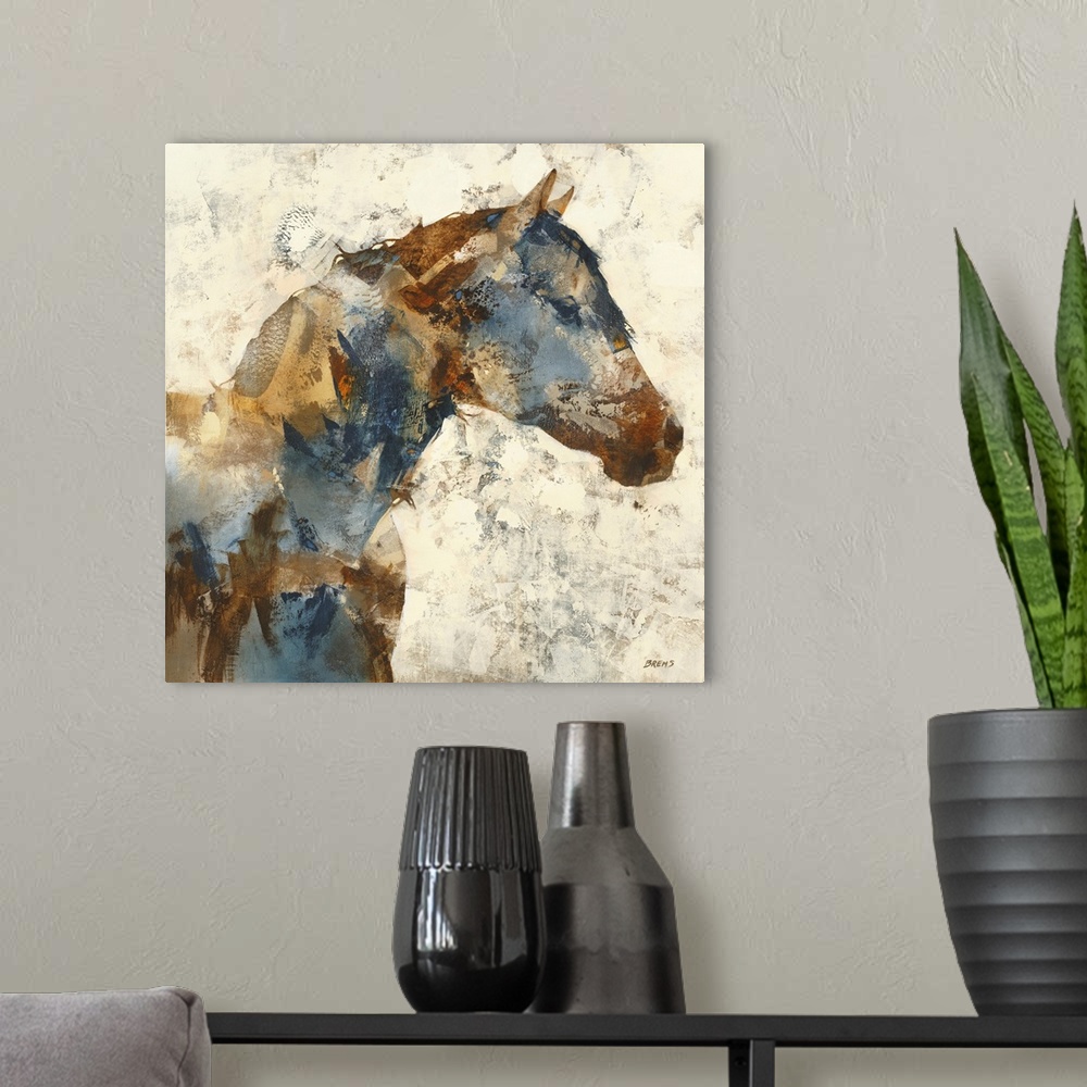 A modern room featuring Horse Portrait
