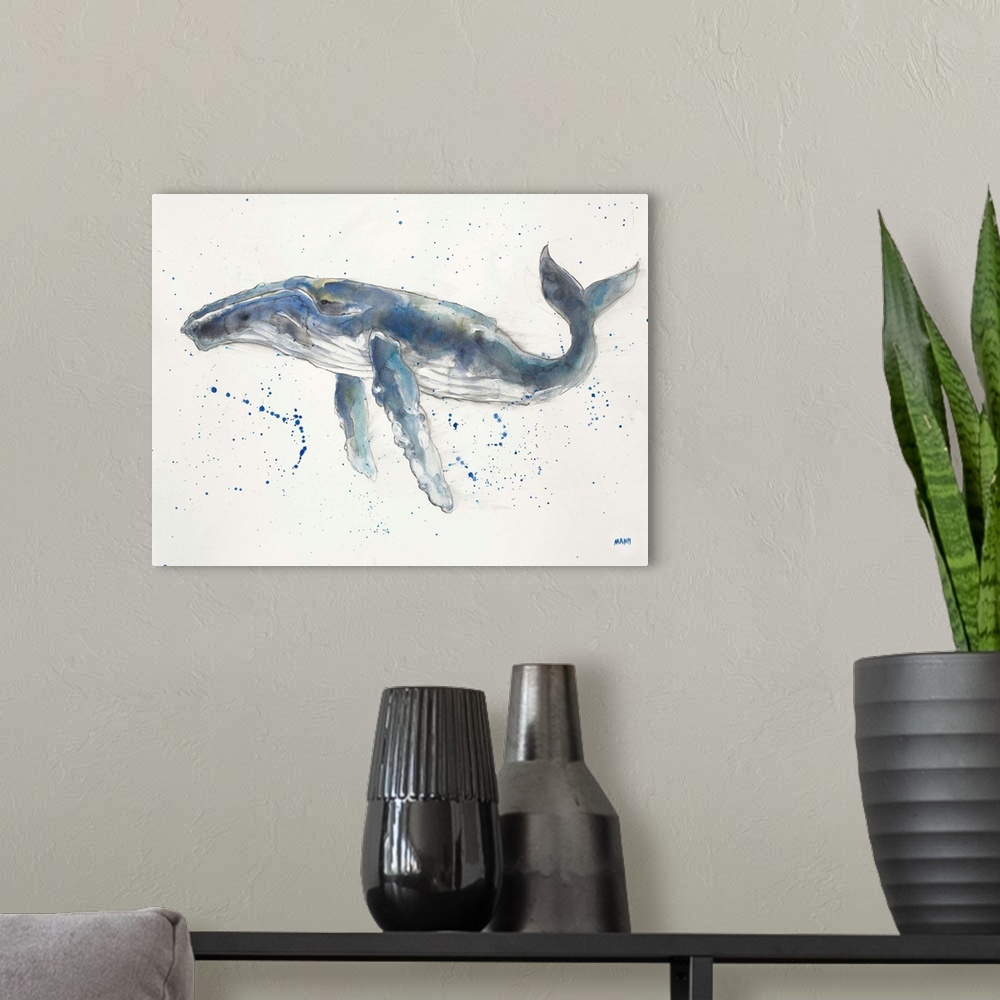A modern room featuring Humpback Whale