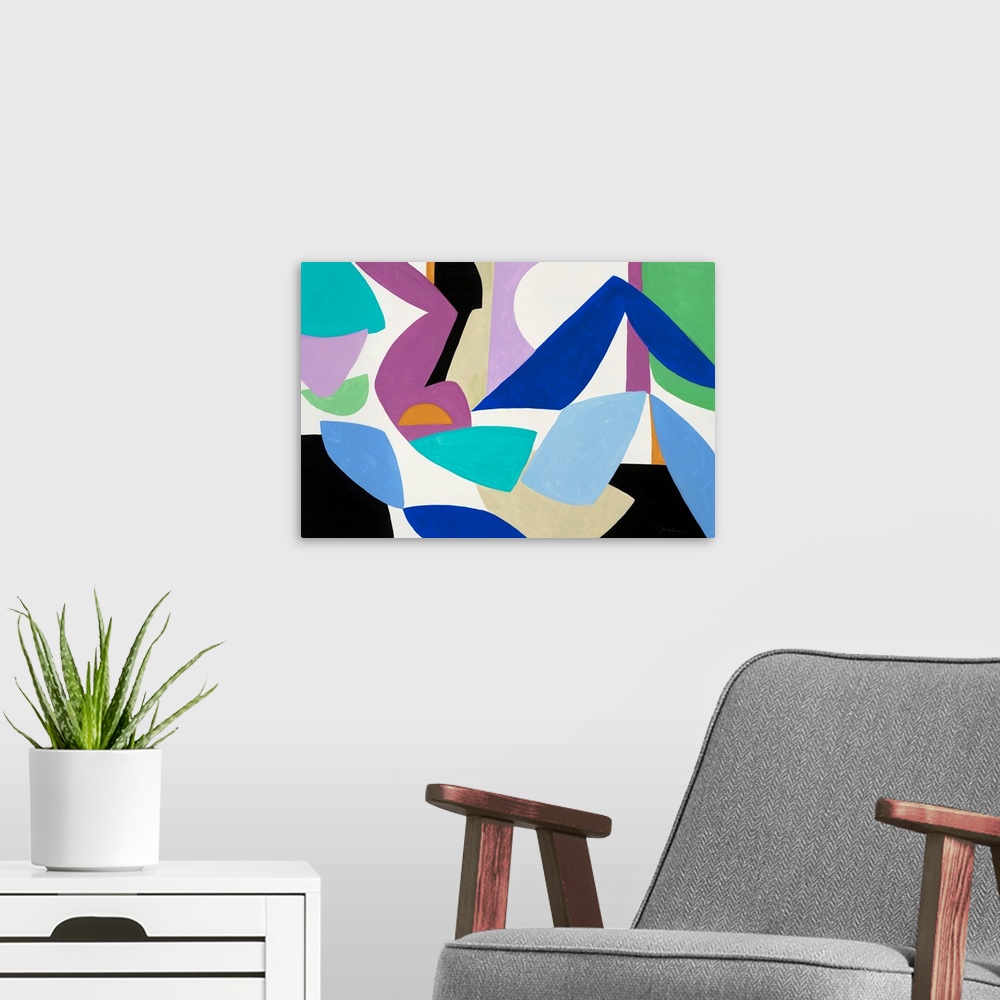 A modern room featuring Ode To Matisse I