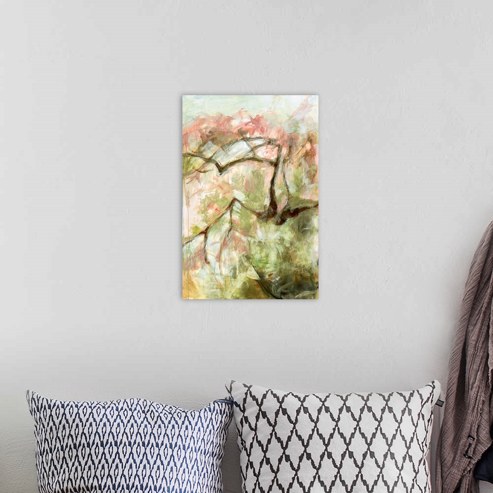 A bohemian room featuring Spring Diptych I