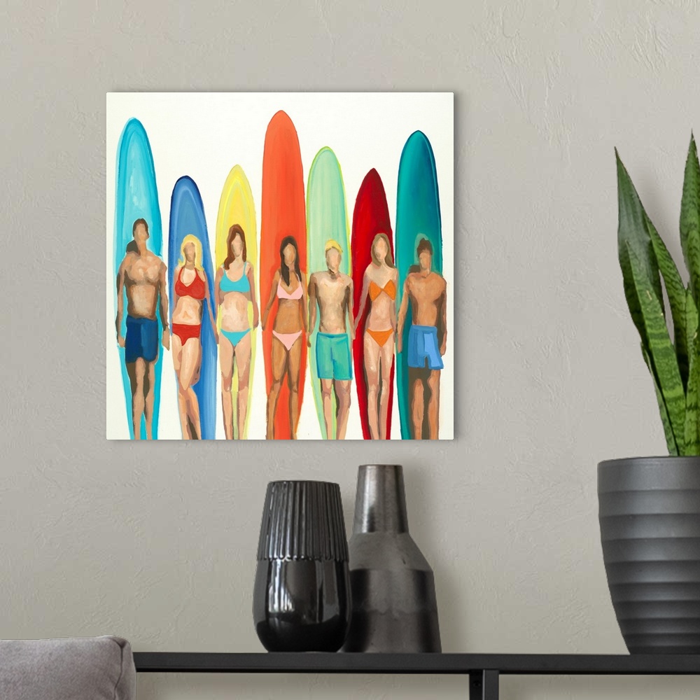 A modern room featuring Surfers