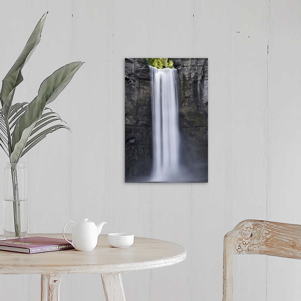 A farmhouse room featuring Tall waterfall on a stone cliff in Ithaca, New York.