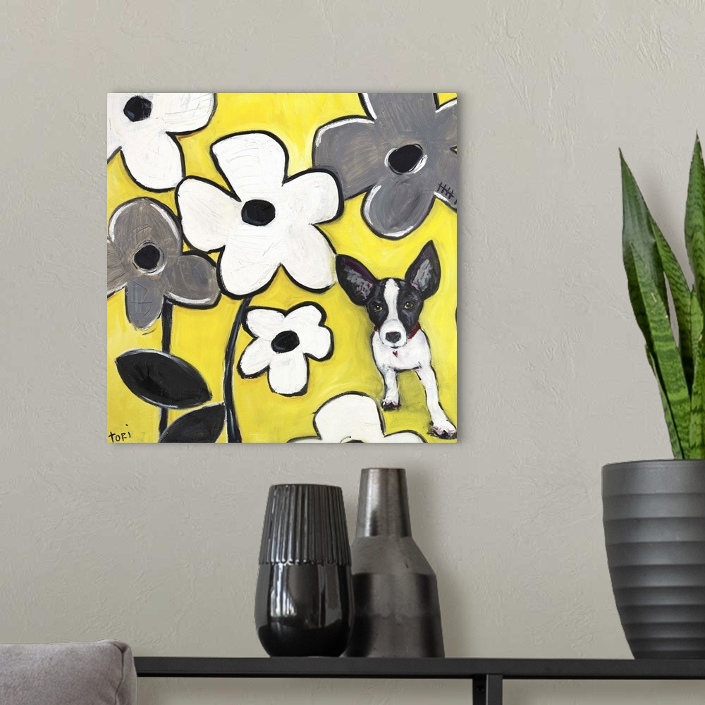 A modern room featuring Flowerdog Yellow