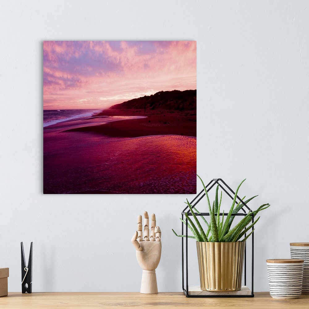 A bohemian room featuring An Australian sunset on a beach