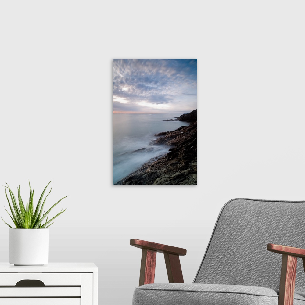 A modern room featuring Blurred clouds and waves at sunrise at Ladies Cove Dartmouth