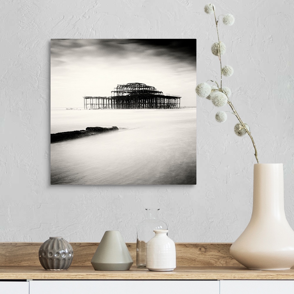 A farmhouse room featuring West pier, Brighton, West Sussex, England