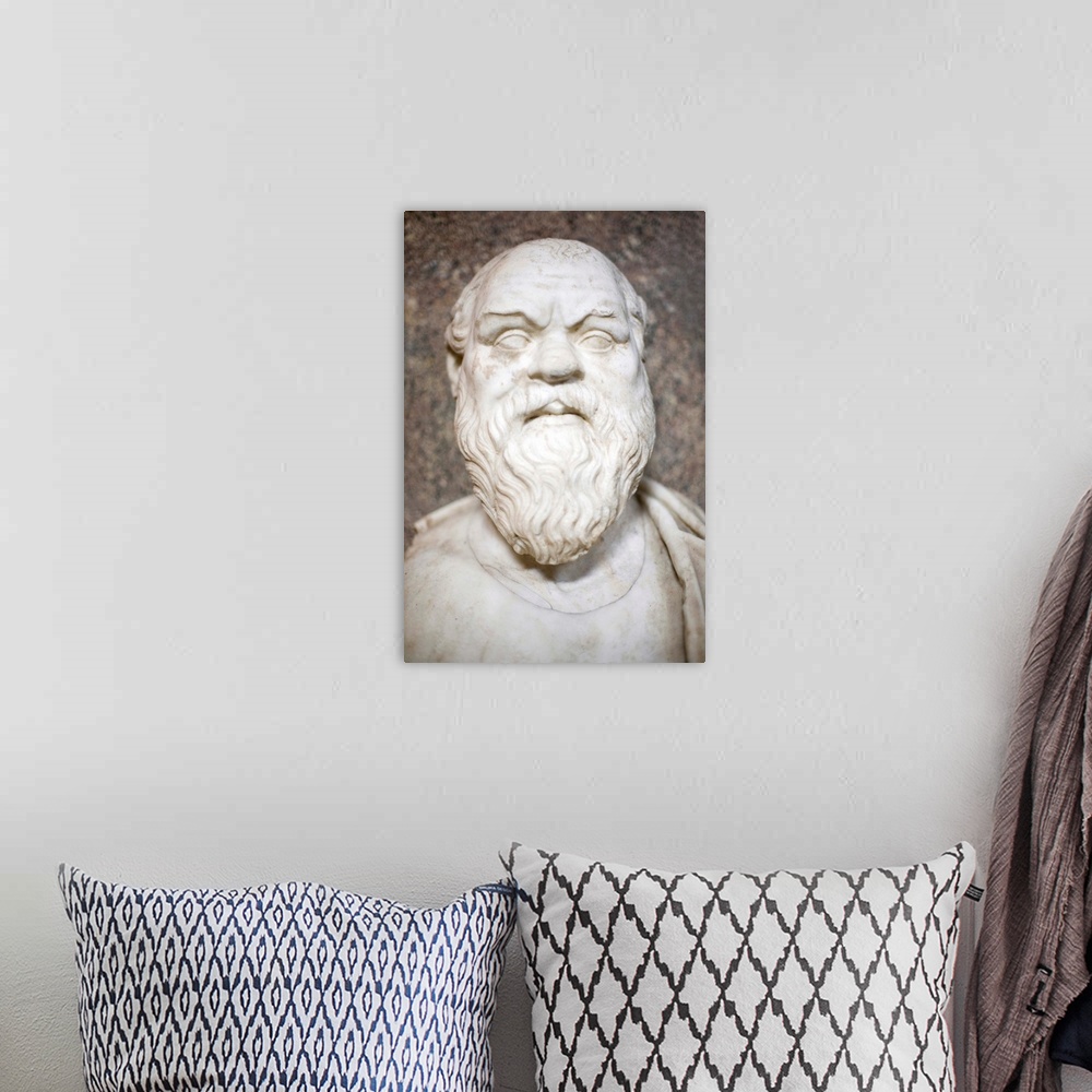 A bohemian room featuring Bust of Socrates