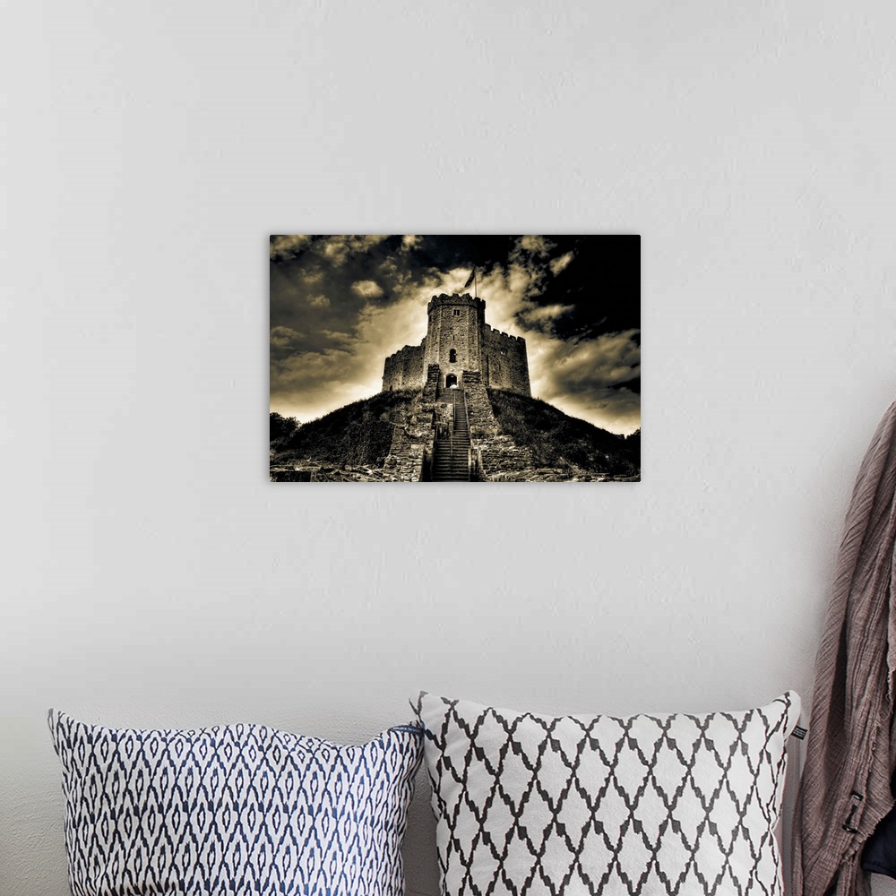 A bohemian room featuring Dramatic shot of Cardiff Castle