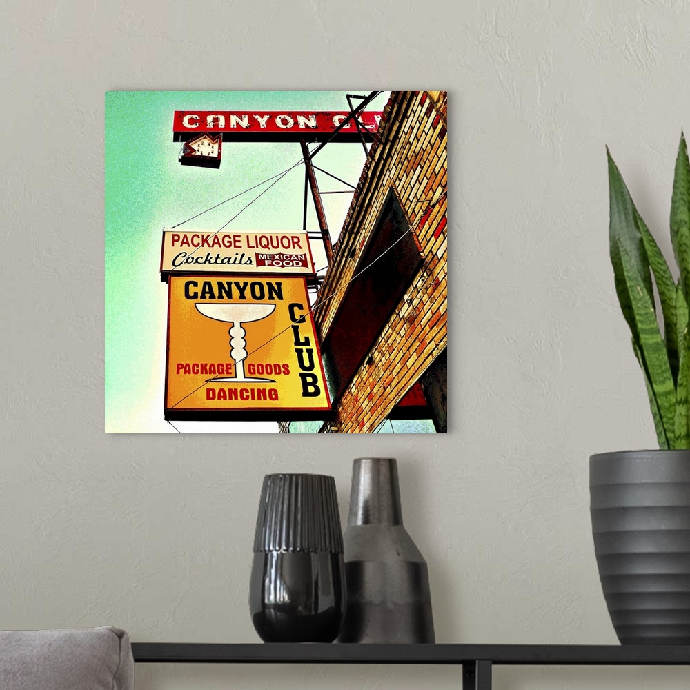 A modern room featuring Retro street sign in USA.