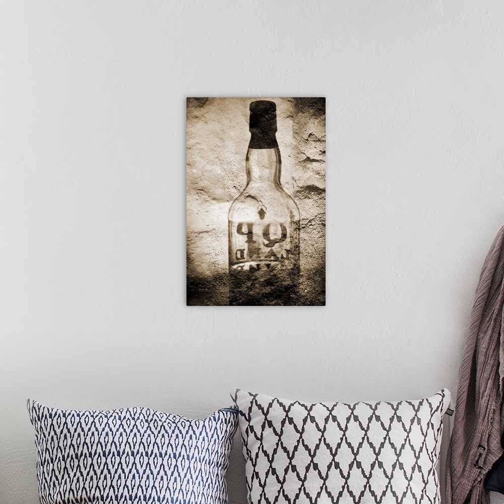 A bohemian room featuring Digital composite of a whiskey bottle
