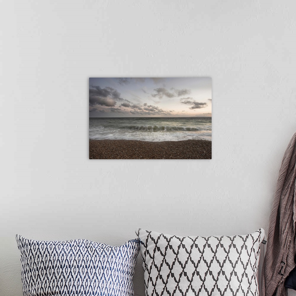 A bohemian room featuring Hengistbury Head shingle beach