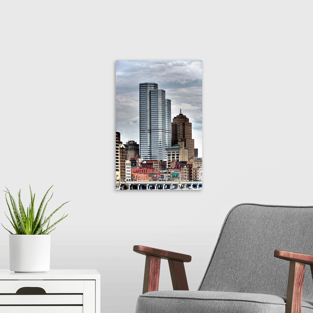 A modern room featuring High rise building in Pittrdsburgh