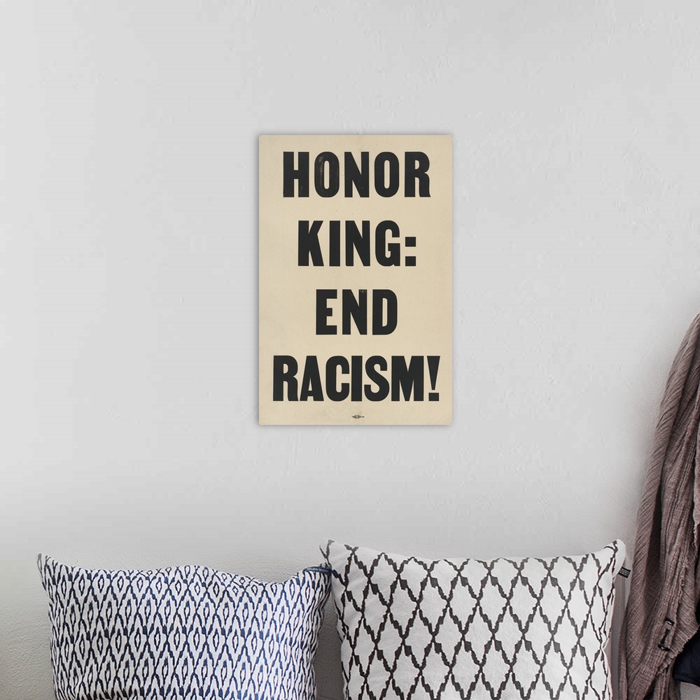 A bohemian room featuring Honor King: End Racism
