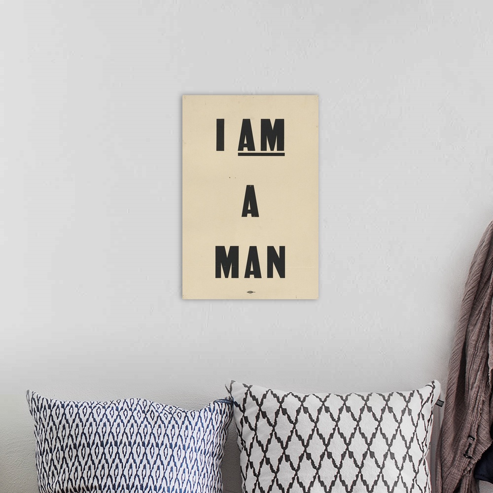 A bohemian room featuring I Am A Man