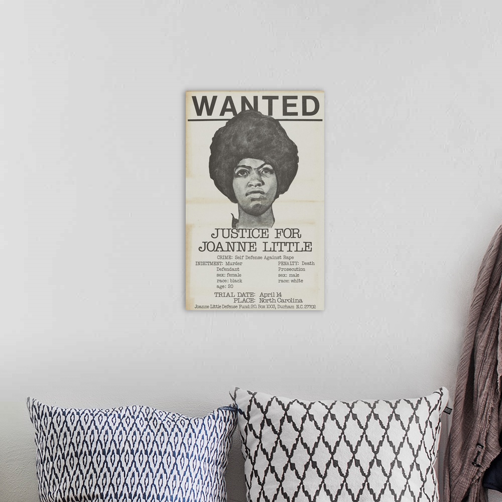 A bohemian room featuring Justice For Joanne Little