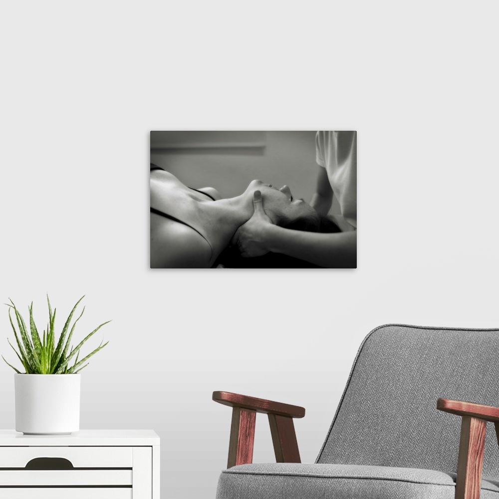 A modern room featuring Osteopathic manipulation of an ERS cervical. Osteopathic medicine.