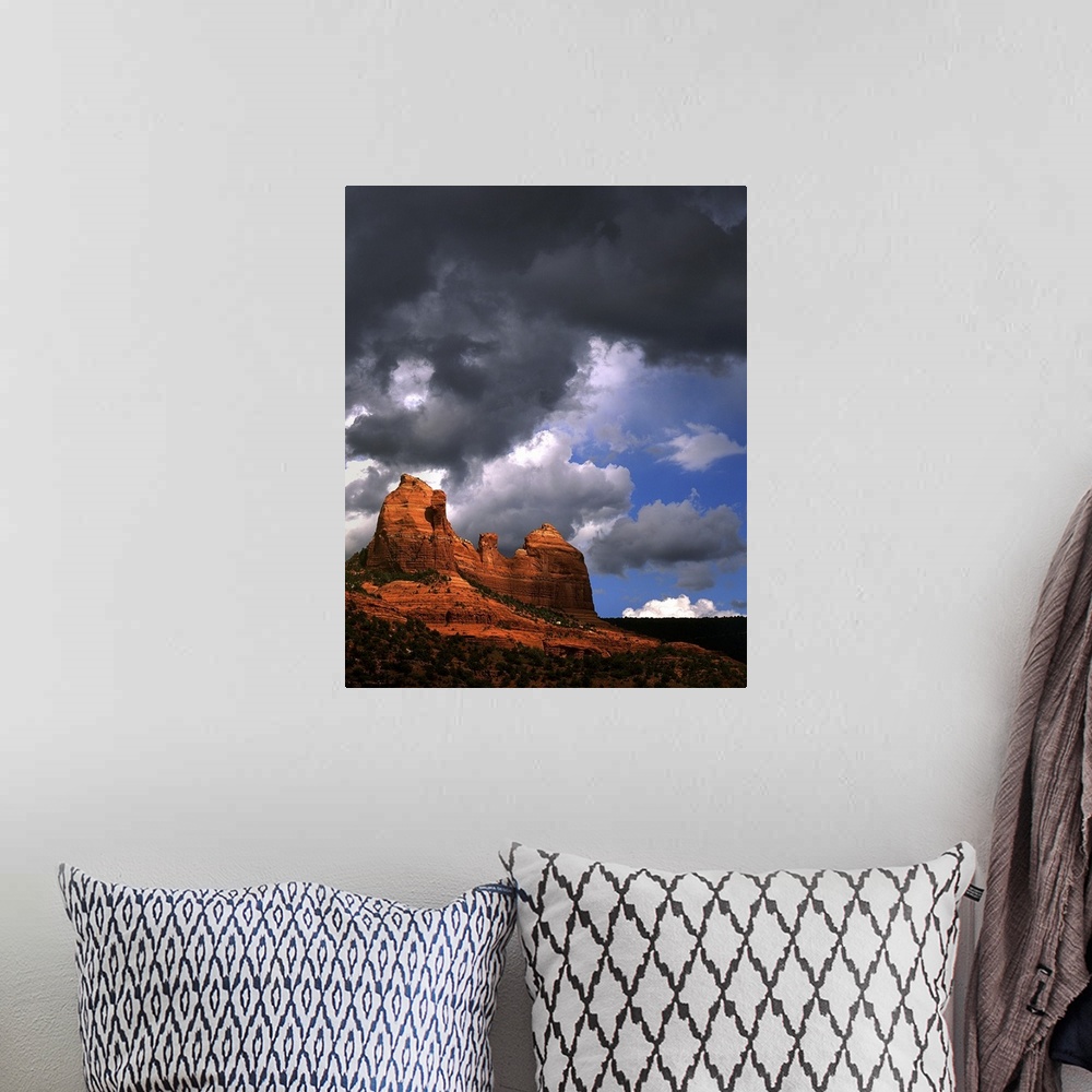 A bohemian room featuring Rocky landscape and stormy sky in USA