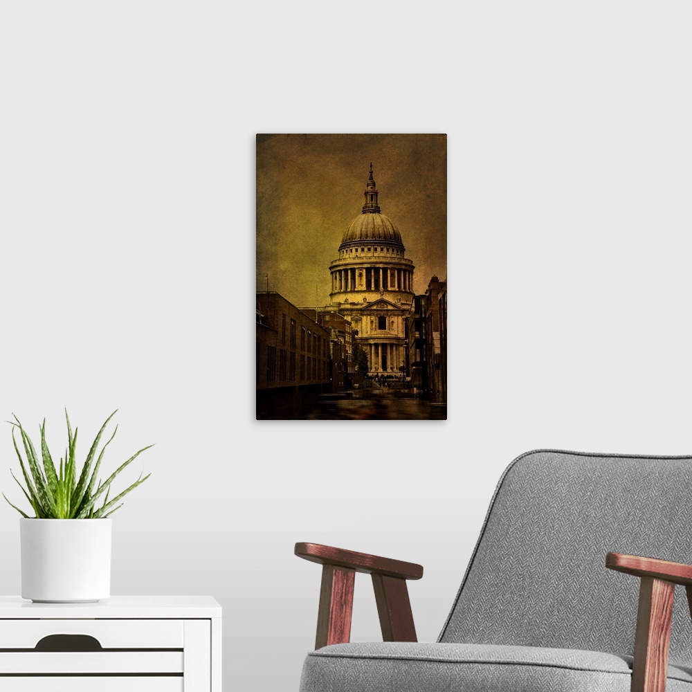A modern room featuring St Pauls Cathedral