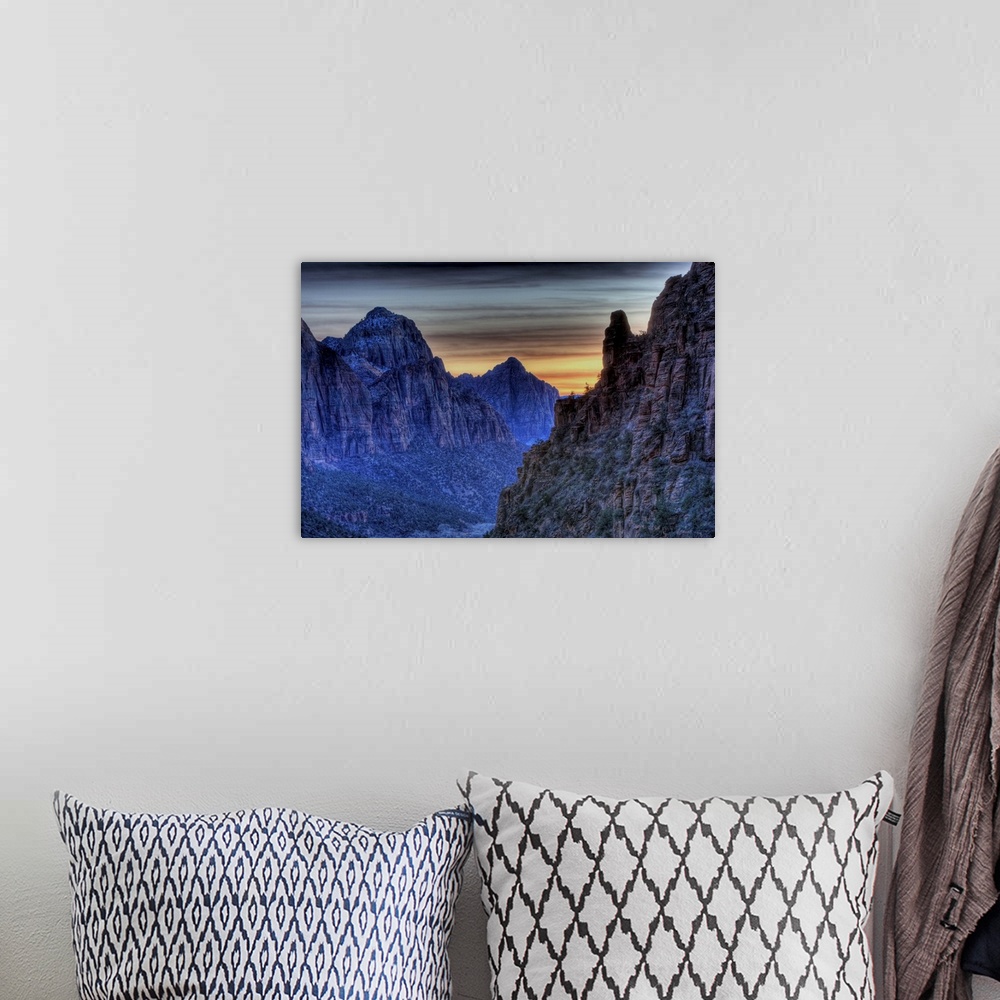 A bohemian room featuring Sunset from Angel's Landing in Zion National Park Utah