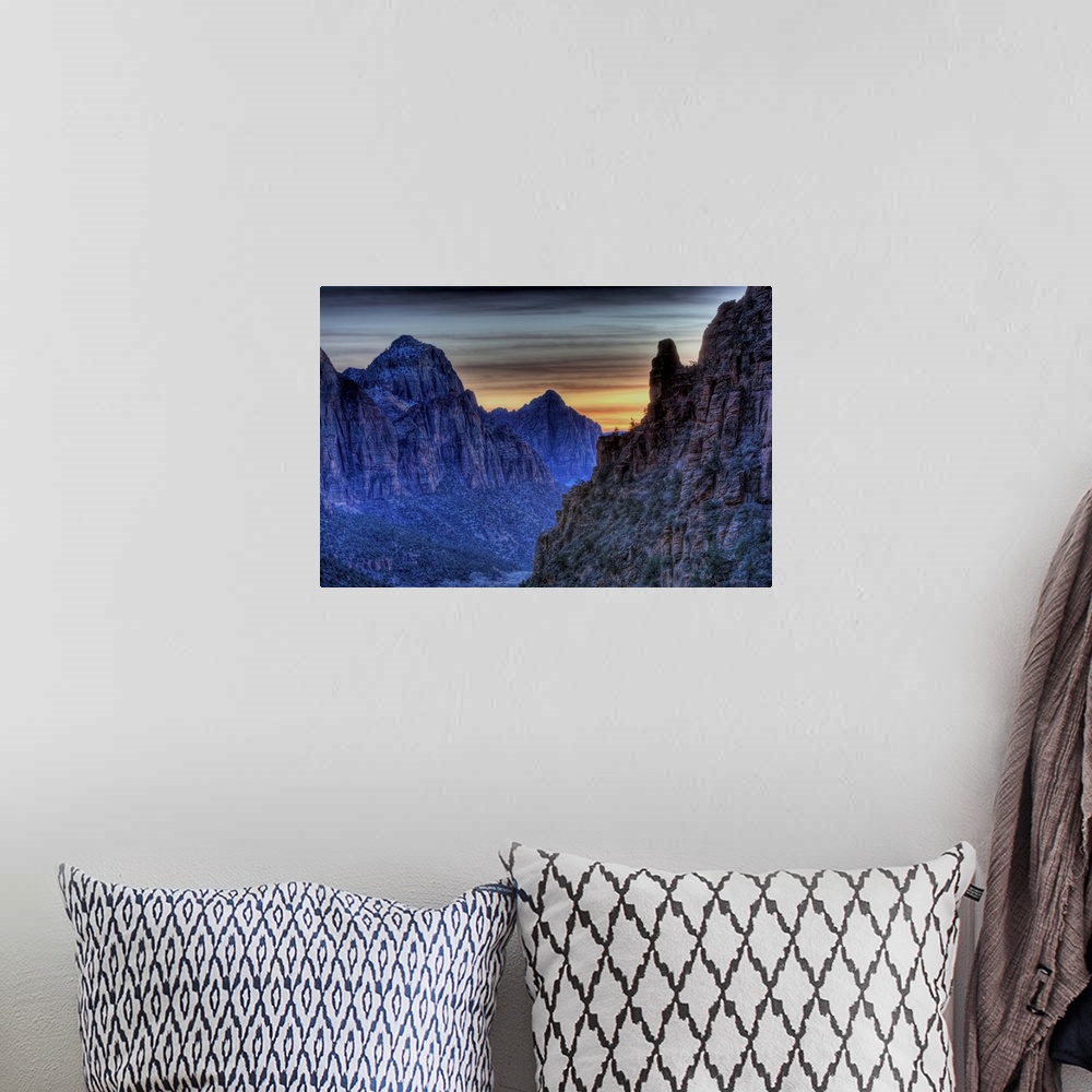 A bohemian room featuring Sunset from Angel's Landing in Zion National Park Utah