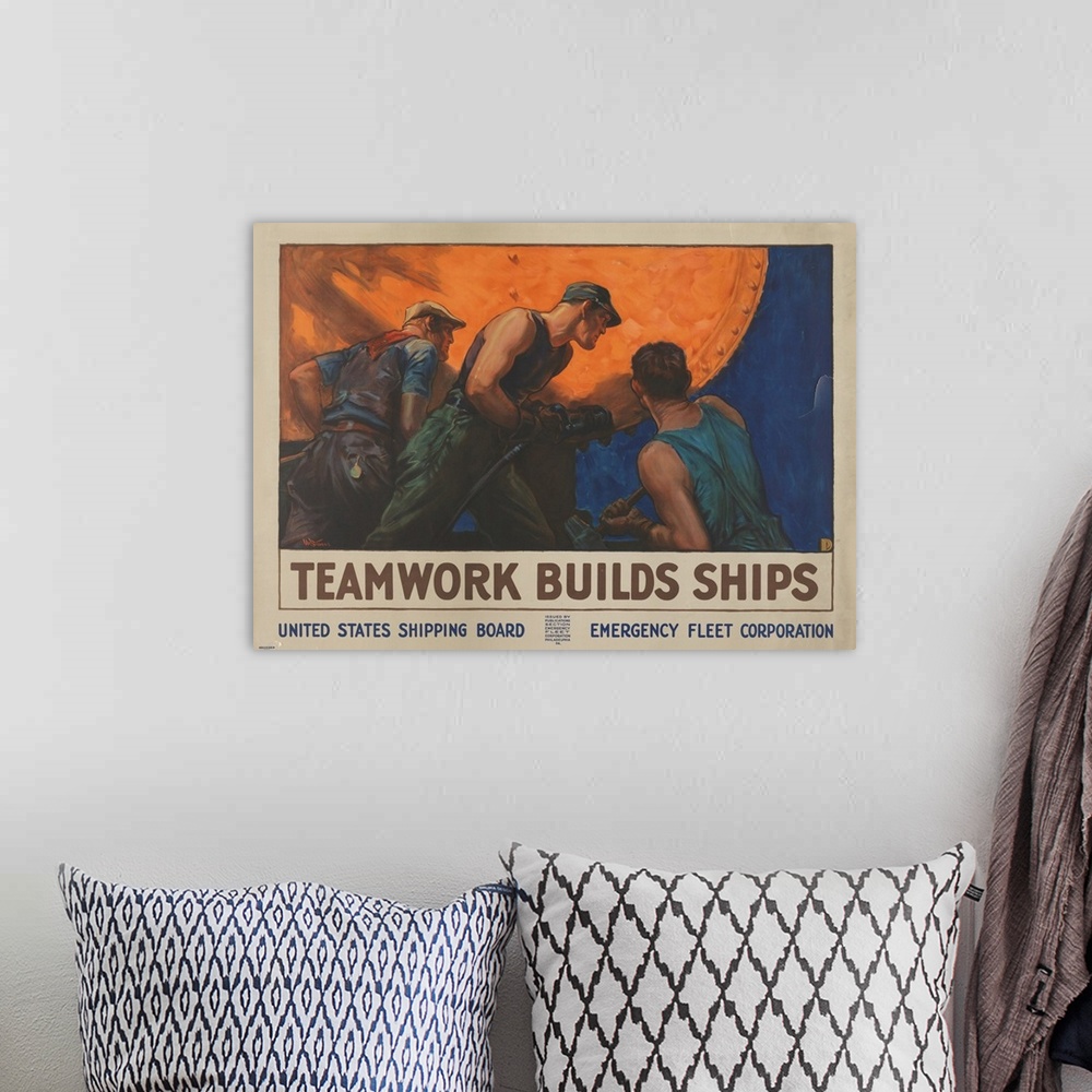 A bohemian room featuring Teamwork Builds Ships
