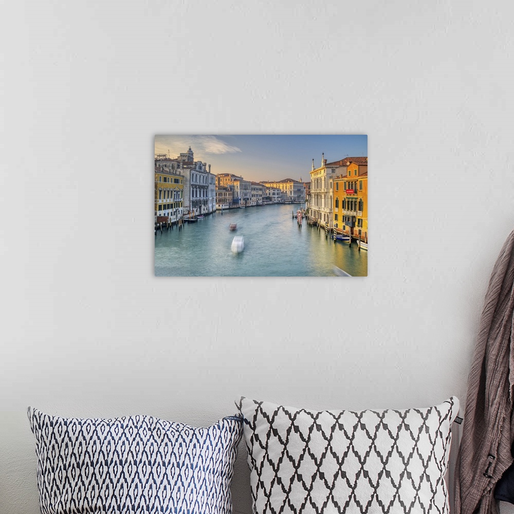 A bohemian room featuring Westward view of the Grand Canal from Ponte dell'Accademia, Venice, Italy.