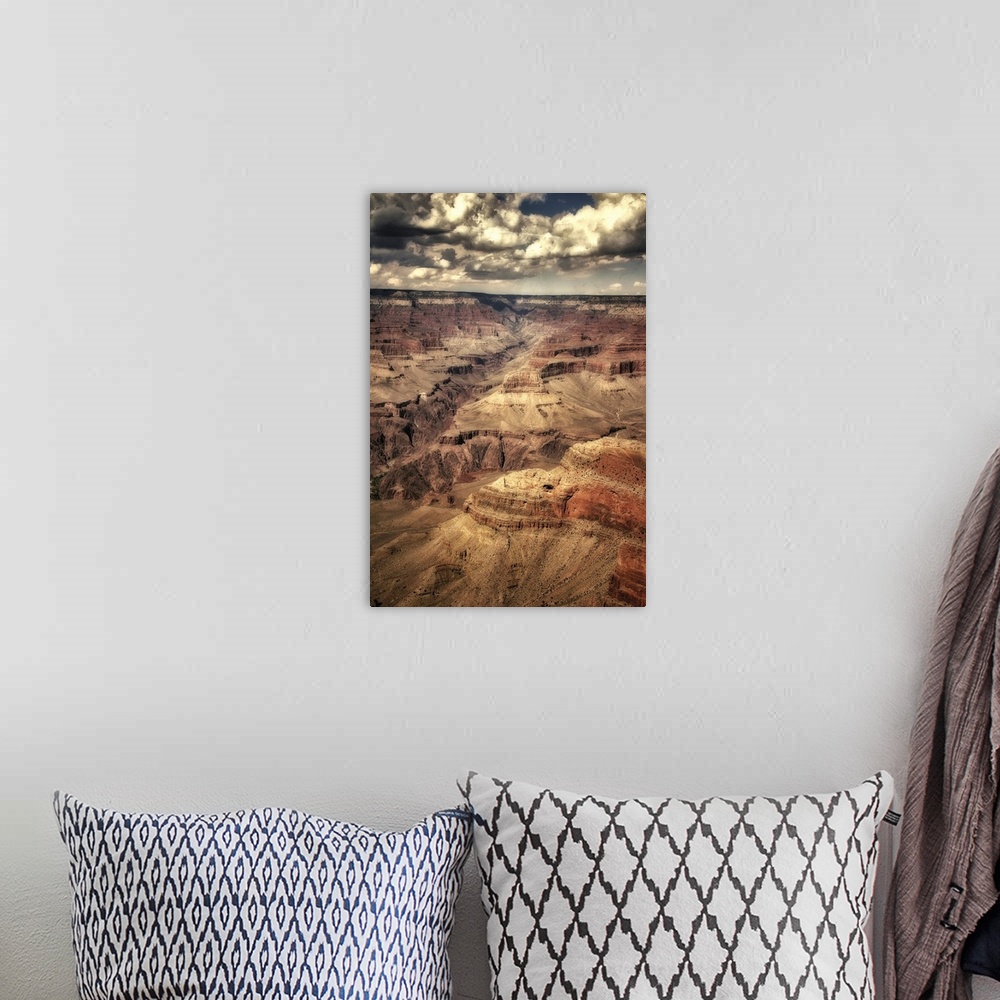 A bohemian room featuring The Grand Canyon in USA with clouds in a blue summer sky with texture layer