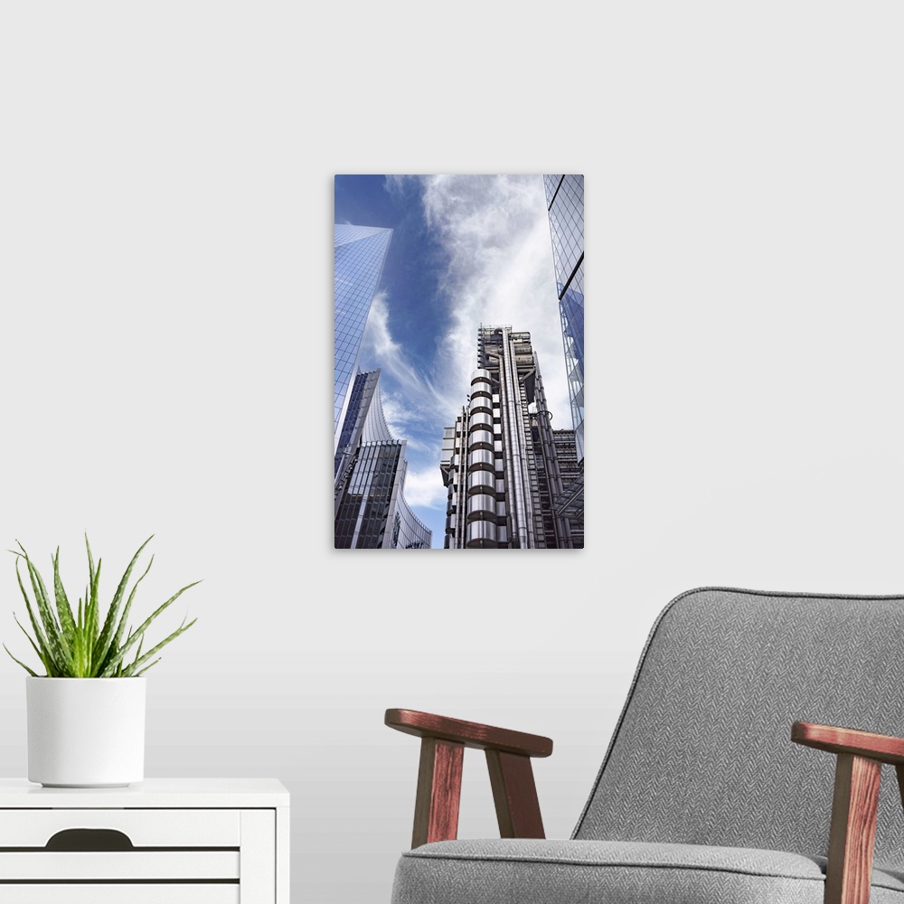 A modern room featuring The Lloyd's building is the home of the insurance institution Lloyd's of London. Designed by arch...