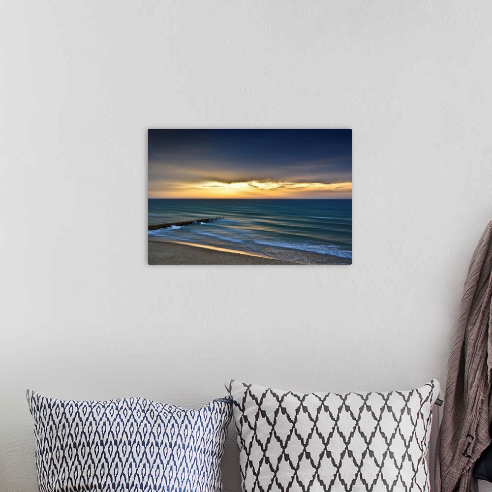 A bohemian room featuring Conceptual beach scene with jetty