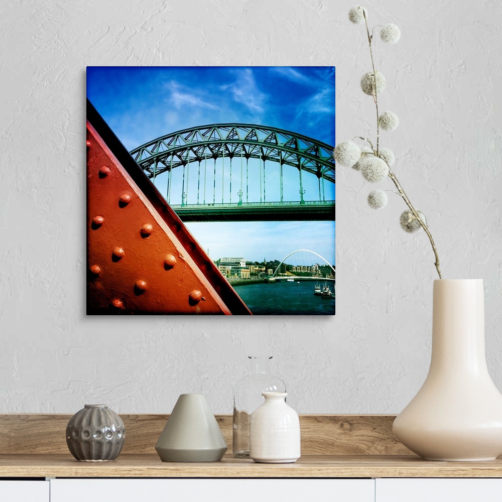 A farmhouse room featuring Tyne bridges, Newcastle-Upon-Tyne, UK