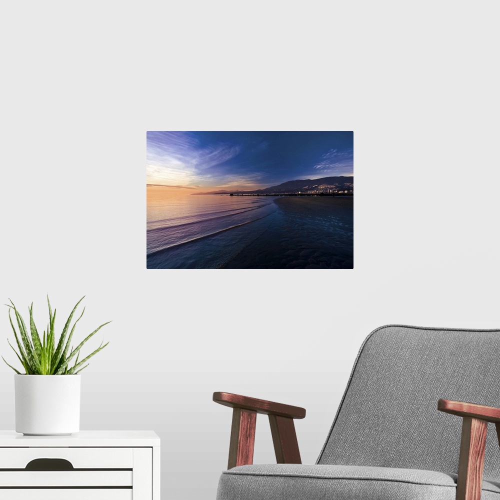 A modern room featuring Sunset in Stanley Park, British Columbia.