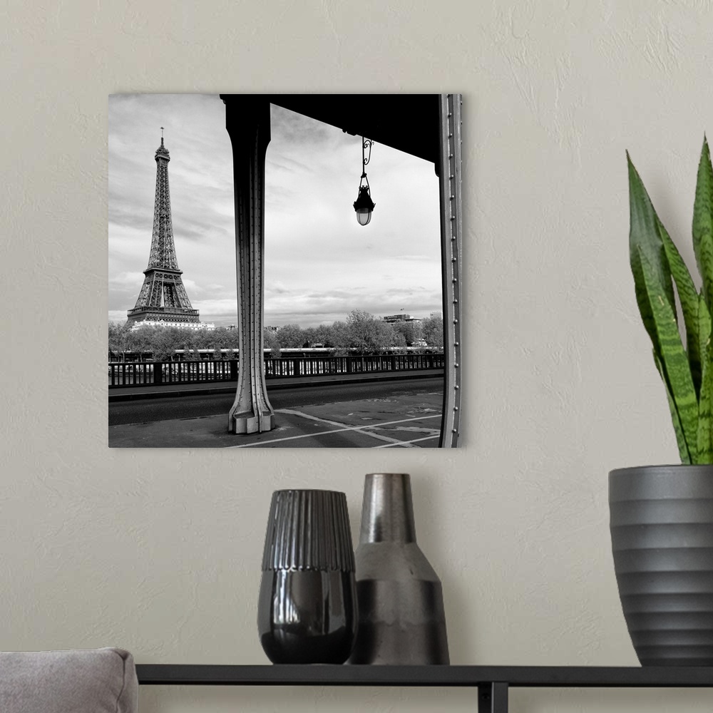 A modern room featuring Eiffel Tower from Pont De Bir-Hakeim, Paris, France